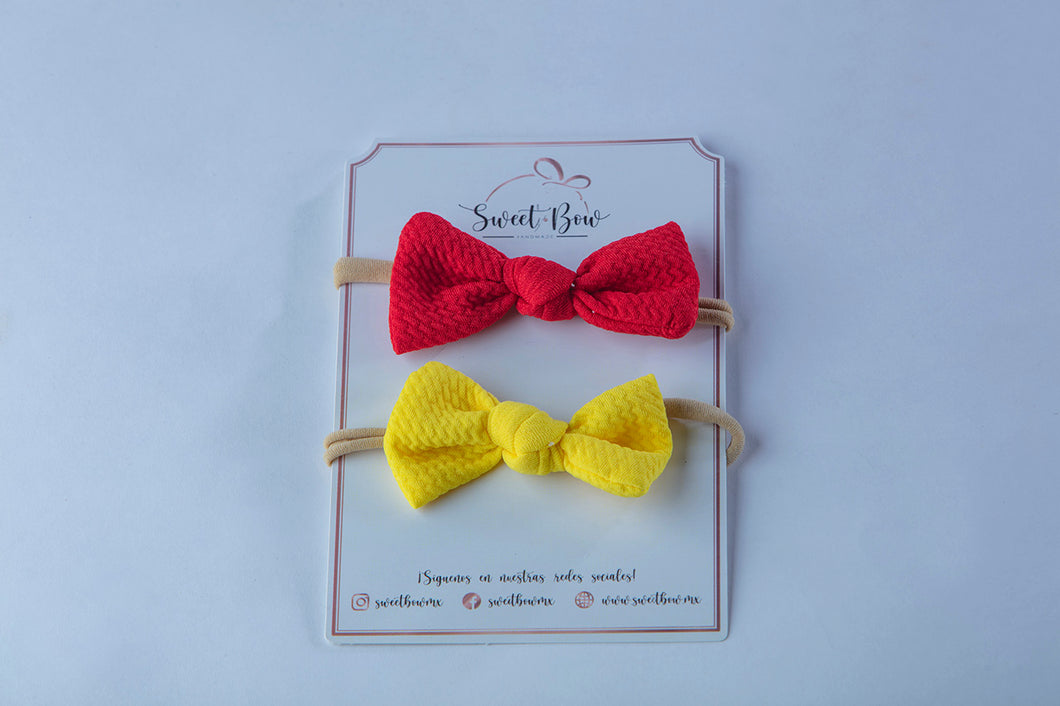 Mini Bows - Rojo y Amarillo