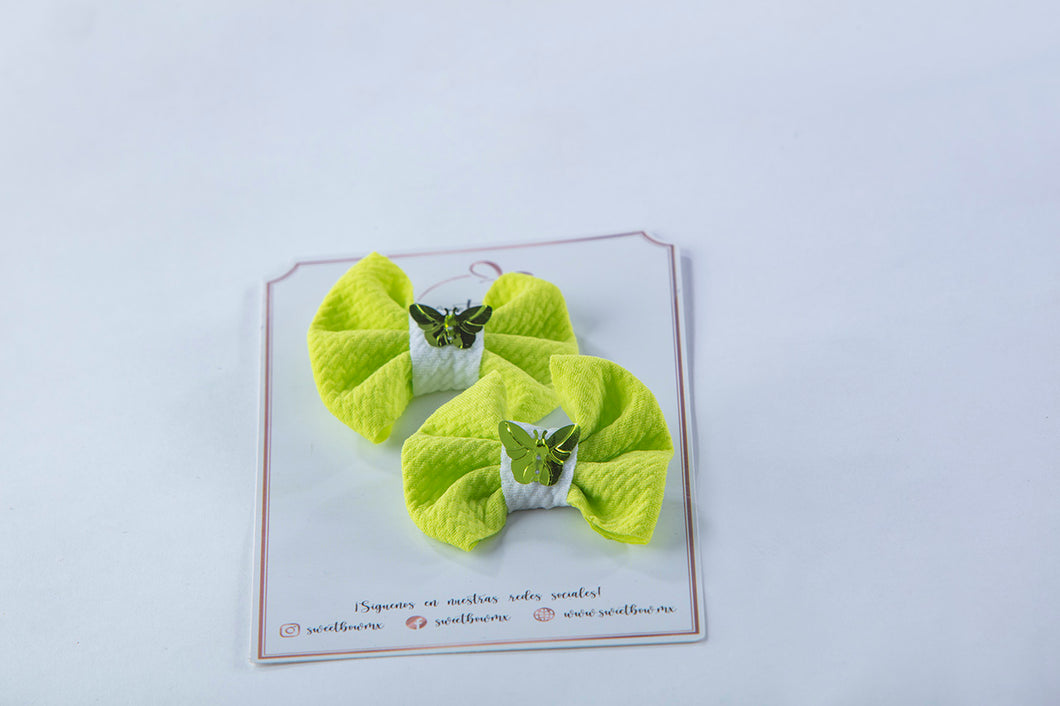 Double Bows - Verde fosfo