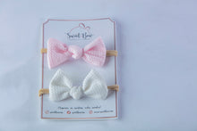 Cargar imagen en el visor de la galería, Mini Bows - Rosa pastel y Blanco
