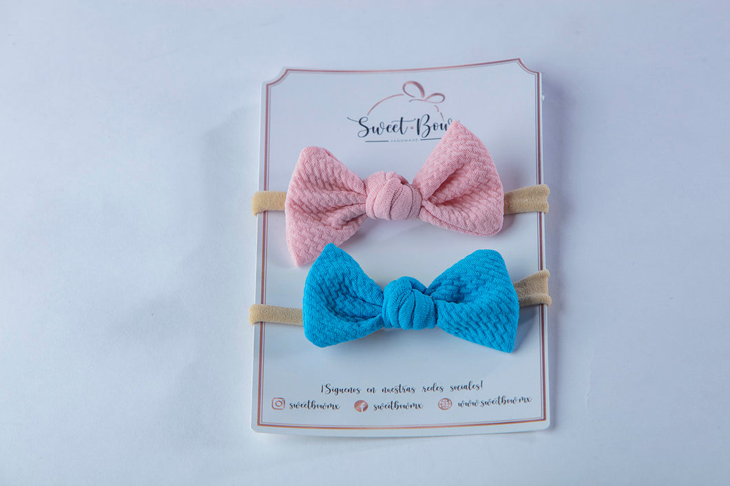 Mini Bows - Rosa y azul