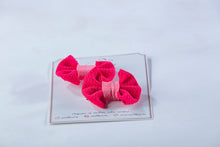 Cargar imagen en el visor de la galería, Double Bows - Magenta con rosa pastel
