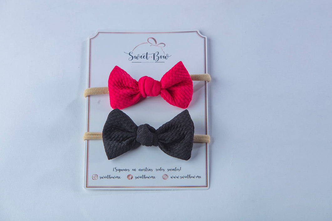 Mini Bows - Rojo y Negro