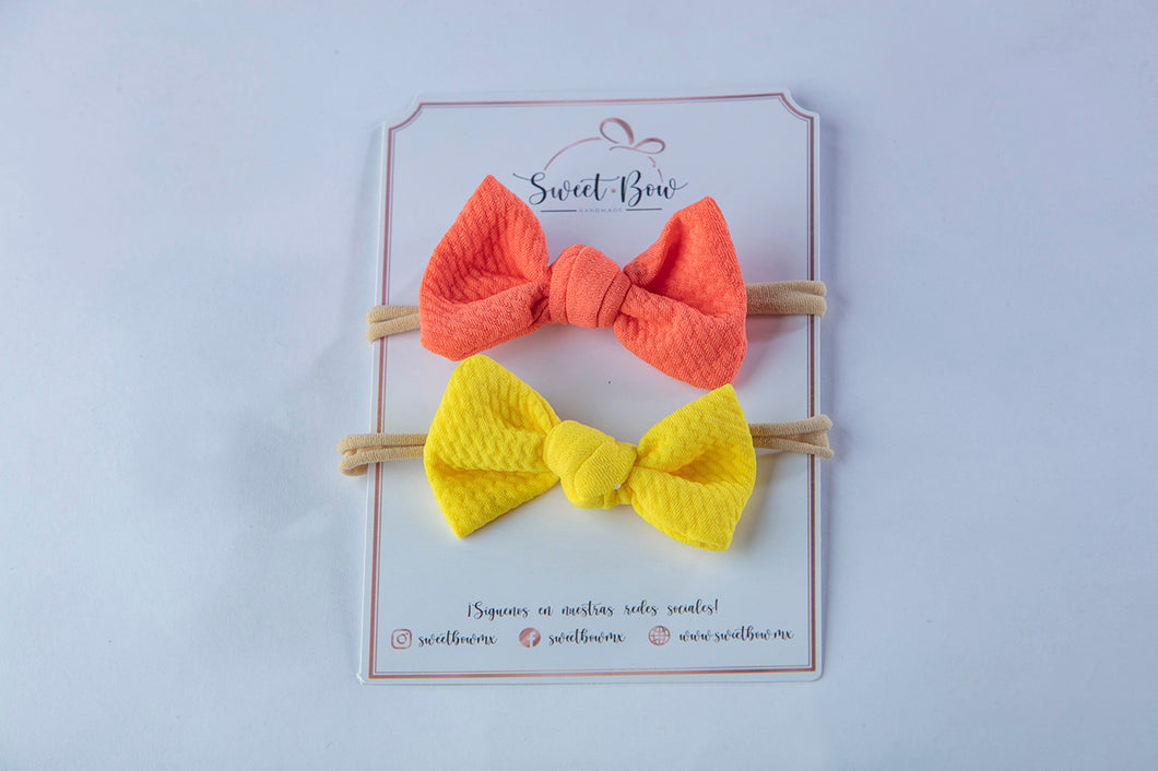 Mini Bows - Naranja y Amarillo